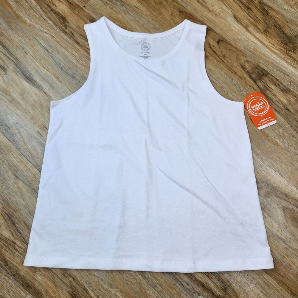 💜NWT Wonder Nation White Sleeveless Top Youth XLarge